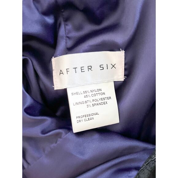 NWT | After Six | Lace Cocktail Length Dress | Amethyst Purple Black | Sz 10 - Picture 13 of 14